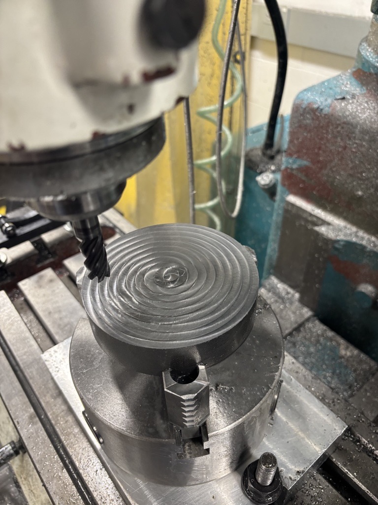 Facing a workpiece on the manual mill