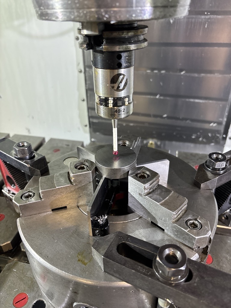 Probing a workpiece in the CNC mill