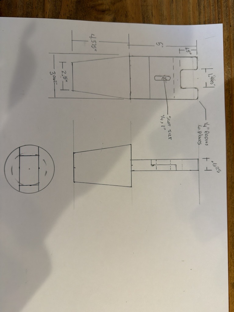 Initial drawing supplied by the customer
